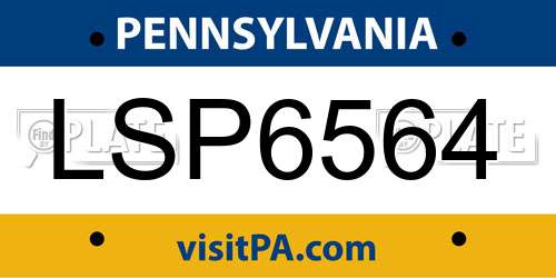 LSP6564 Pennsylvania License Plate