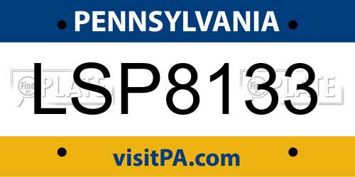 LSP8133 Pennsylvania License Plate