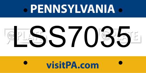 LSS7035 Pennsylvania License Plate