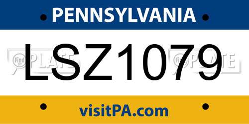 LSZ1079 Pennsylvania License Plate