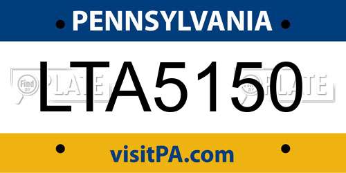 LTA5150 Pennsylvania License Plate