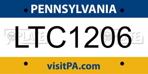 LTC1206 Pennsylvania License Plate