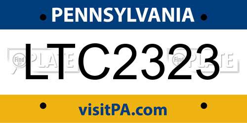 LTC2323 Pennsylvania License Plate