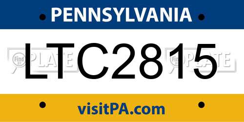 LTC2815 Pennsylvania License Plate