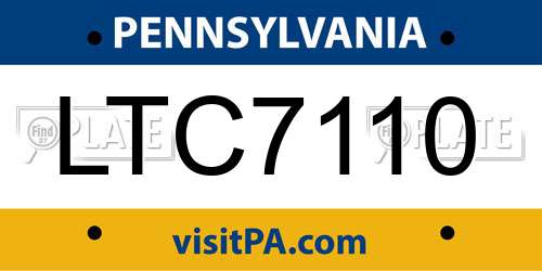 LTC7110 Pennsylvania License Plate