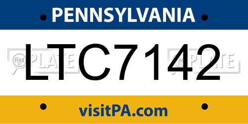 LTC7142 Pennsylvania License Plate