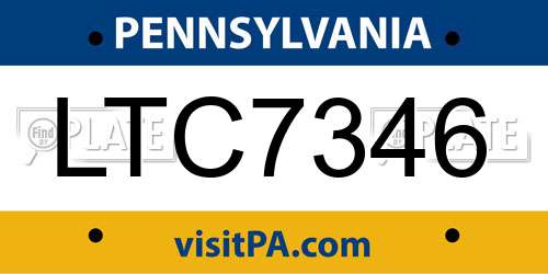 LTC7346 Pennsylvania License Plate