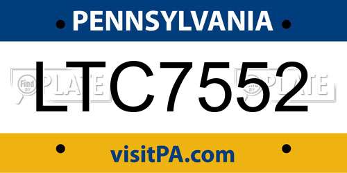 LTC7552 Pennsylvania License Plate