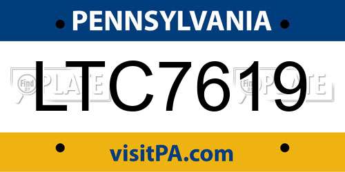 LTC7619 Pennsylvania License Plate
