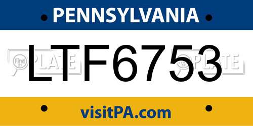 LTF6753 Pennsylvania License Plate
