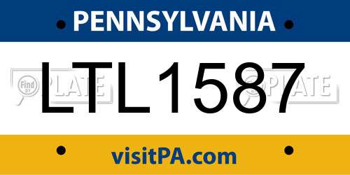 LTL1587 Pennsylvania License Plate