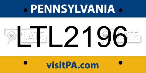 LTL2196 Pennsylvania License Plate