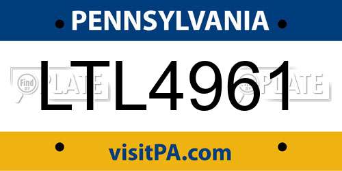 LTL4961 Pennsylvania License Plate