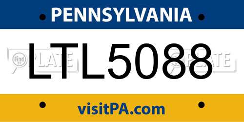 LTL5088 Pennsylvania License Plate