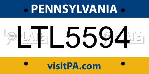 LTL5594 Pennsylvania License Plate