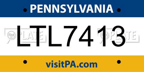 LTL7413 Pennsylvania License Plate