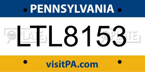 LTL8153 Pennsylvania License Plate