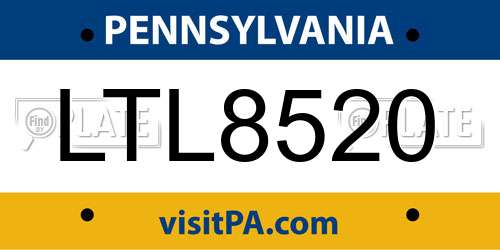 LTL8520 Pennsylvania License Plate