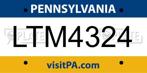 LTM4324 Pennsylvania License Plate