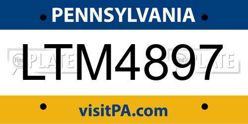 LTM4897 Pennsylvania License Plate