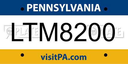 LTM8200 Pennsylvania License Plate