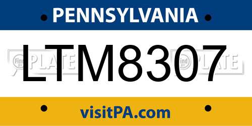 LTM8307 Pennsylvania License Plate
