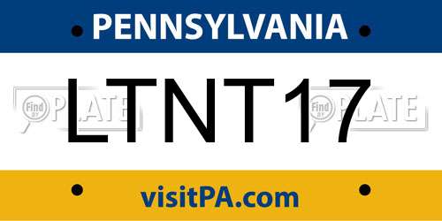 LTNT17 Pennsylvania License Plate