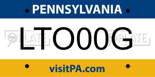 LTO00G Pennsylvania License Plate