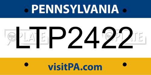 LTP2422 Pennsylvania License Plate
