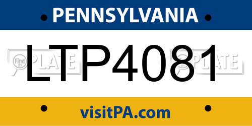 LTP4081 Pennsylvania License Plate