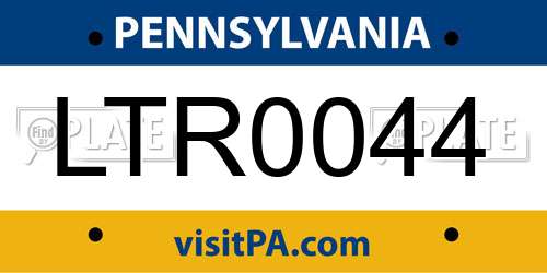 LTR0044 Pennsylvania License Plate