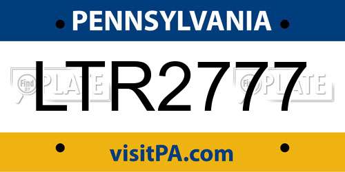 LTR2777 Pennsylvania License Plate