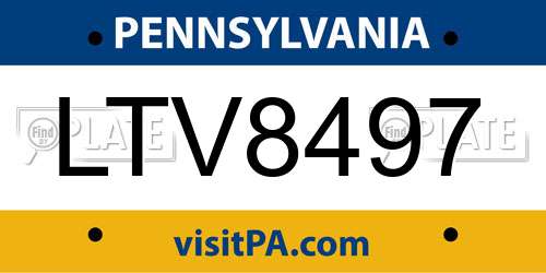 LTV8497 Pennsylvania License Plate