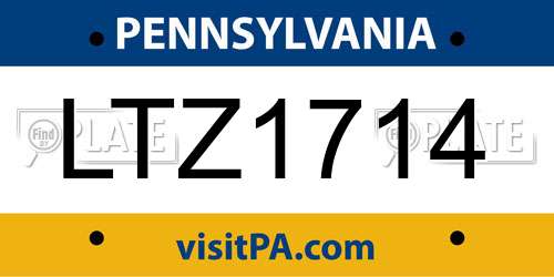 LTZ1714 Pennsylvania License Plate