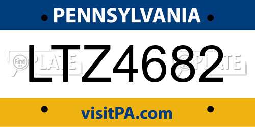 LTZ4682 Pennsylvania License Plate
