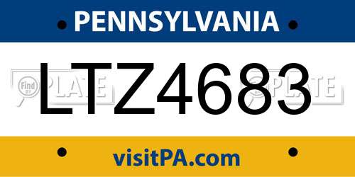 LTZ4683 Pennsylvania License Plate