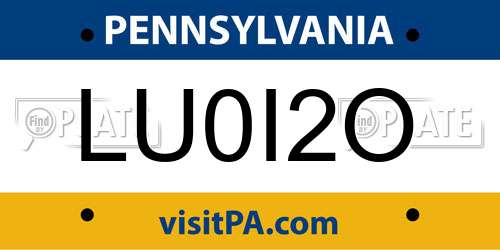 LU0I2O Pennsylvania License Plate