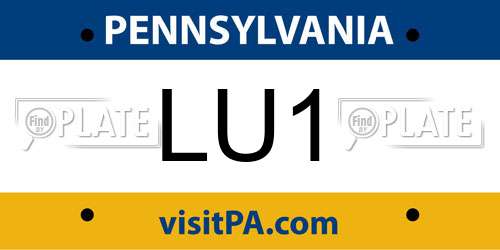 LU1 Pennsylvania License Plate