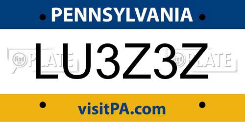 LU3Z3Z Pennsylvania License Plate