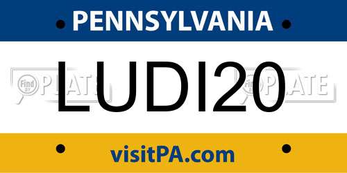 LUDI20 Pennsylvania License Plate