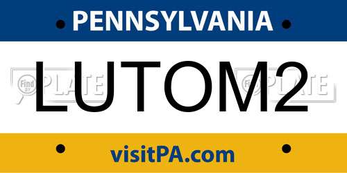 LUTOM2 Pennsylvania License Plate