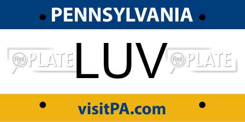 LUV Pennsylvania License Plate