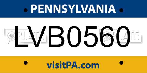 LVB0560 Pennsylvania License Plate