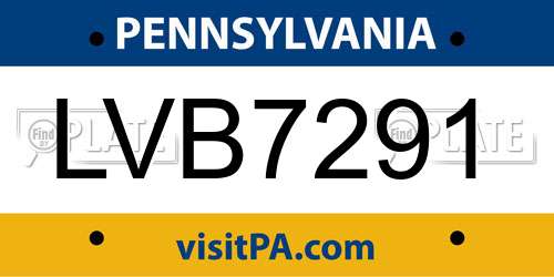 LVB7291 Pennsylvania License Plate