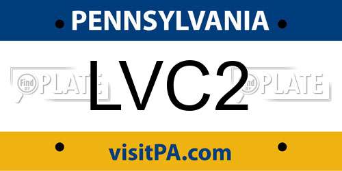 LVC2 Pennsylvania License Plate