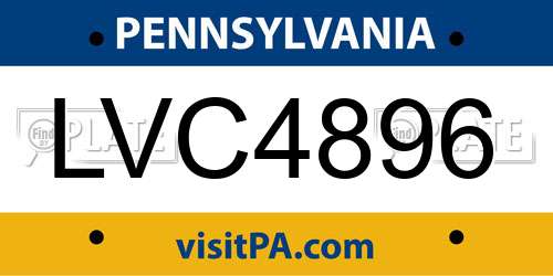 LVC4896 Pennsylvania License Plate