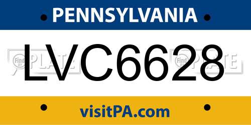 LVC6628 Pennsylvania License Plate