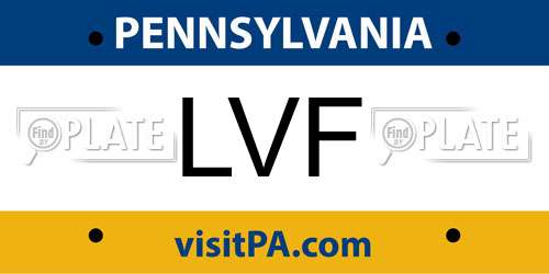 LVF Pennsylvania License Plate