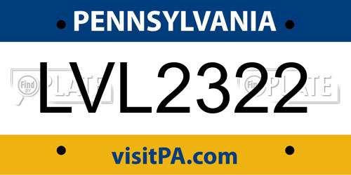 LVL2322 Pennsylvania License Plate