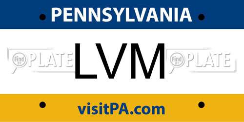 LVM Pennsylvania License Plate